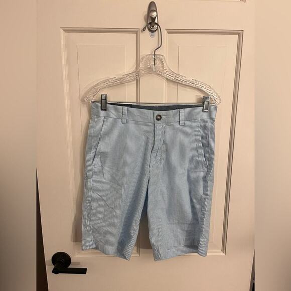 Vineyard Vines Seersucker Breaker Short 9" Bayside Blue Men's Size 28 NWT - Picture 1 of 3